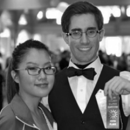 Chris Pelz and his partner, Hysun Hong with their sixth place ribbons in East Coast Swing and seventh place ribbons in Chacha/Rumba at Brown Ballroom Competition. MR. HERSCH/COURTESY PHOTO